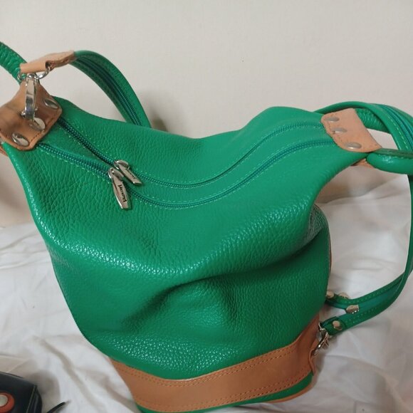 VALENTINA Italian Leather BUCKET BAG HANDBAG/Backpack - Picture 2 of 5